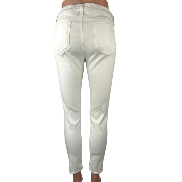 Rag & Bone Women's White Mid Rise Capri Cropped Skinny Denim Jeans Size 30 - Picture 3 of 7